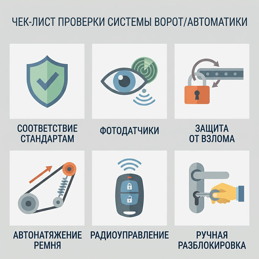 Чек-лист обязательных функций автоматики для ворот